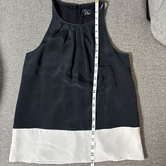 THEORY Milka Womens XS Silk Blend Colorblock Cami Tank Blouse quiet luxury - Picture 7 of 7